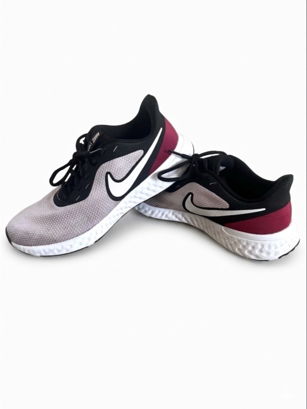 Nike Women’s Revolution Running Shoes Mauve Pink Black White Athleisure Chic